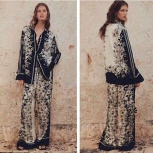 H&M NWT Long Printed Shirt & Pants Set